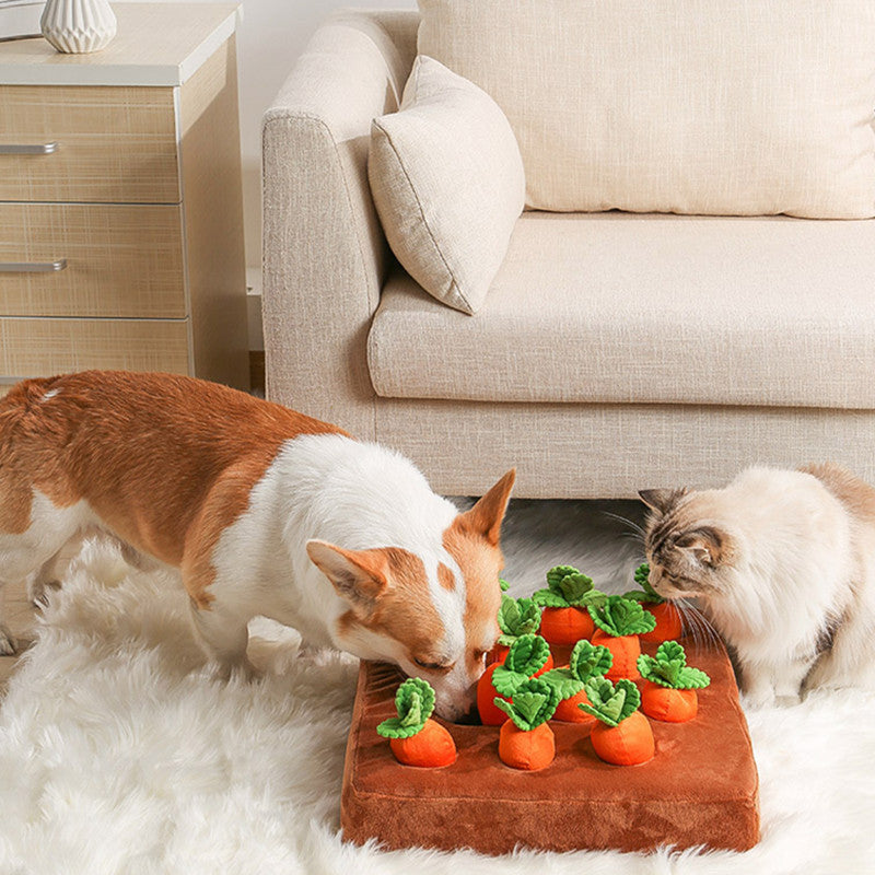 Dog Carrot Plush Toy Pull Radish Vegetable Snuffle Mat For pet