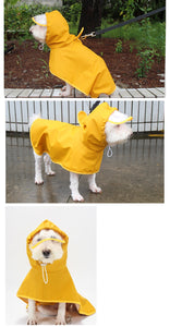 Large Dog Raincoat PU Hooded Poncho with Belly Protector Waterproof Clothes M ~ 9XL for pet