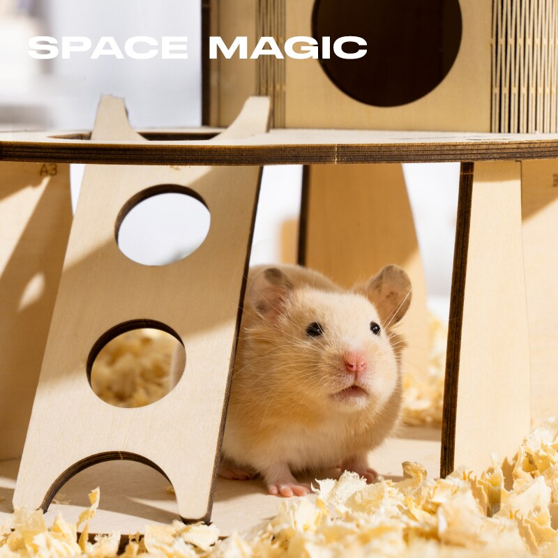 Hamster Wooden House Two and Three Layer DIY House for small pet