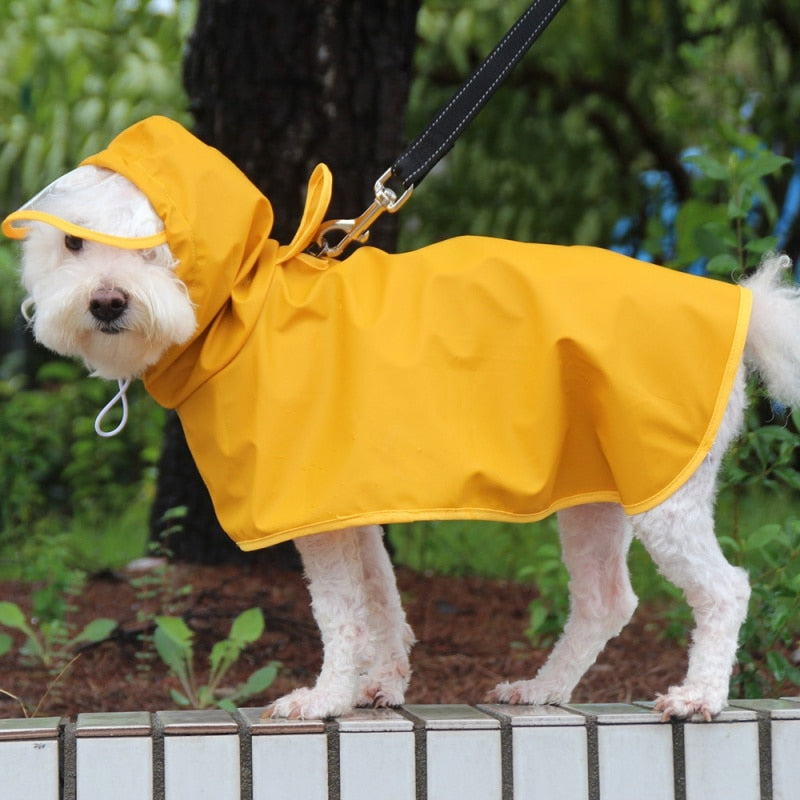 Large Dog Raincoat PU Hooded Poncho with Belly Protector Waterproof Clothes M ~ 9XL for pet