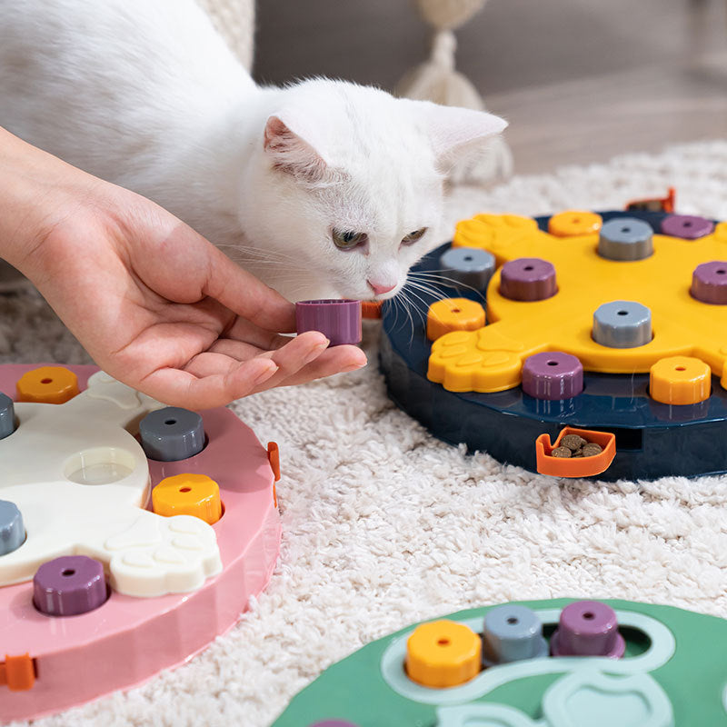Interactive Increase IQ Puzzle Toy Treat Dispenser NonSlip for pet