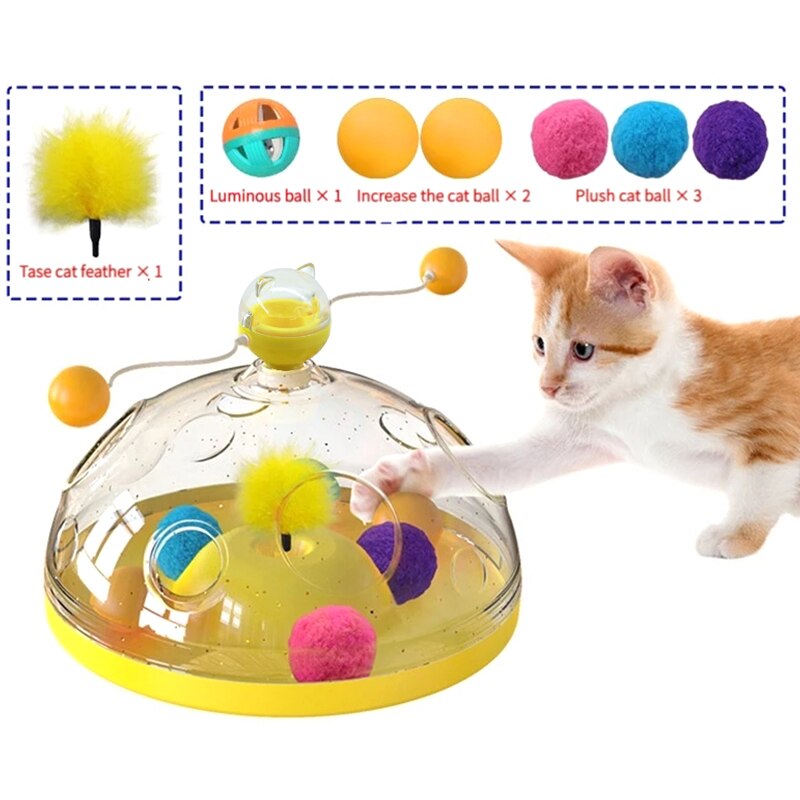 Cat Treasure Box Windmill Toy Turntable Puzzle Interactive for pet