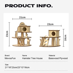 Hamster Wooden House Two and Three Layer DIY House for small pet