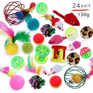 Cat Mouse Balls Play Tunnel Funny Stick Toy Assorted for pet