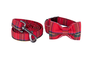 Red Christmas Collar and Leash Set for pet