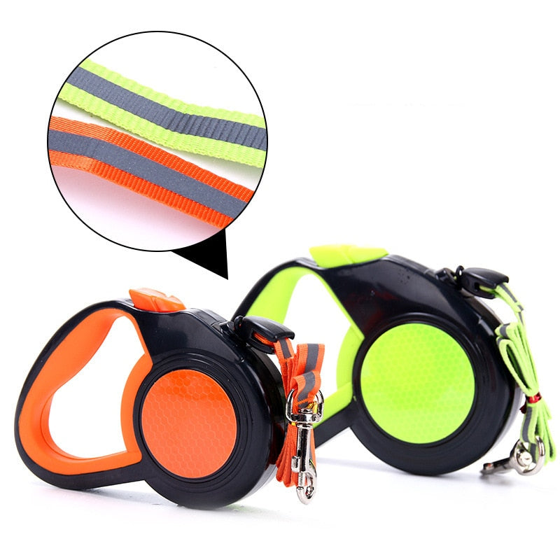 Pet Leash Reflective Tape Extending for Walking Dogs with Traction Rope