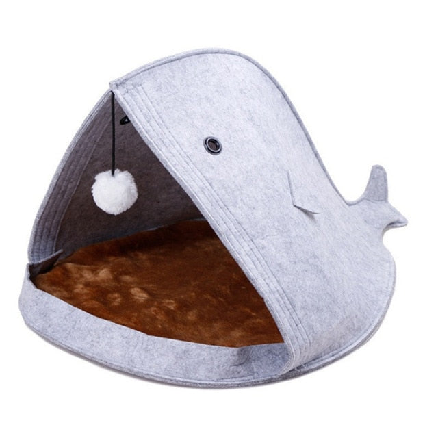 Shark Cat Bed Indoor House Breathable Collapsible Cave Cute for pet