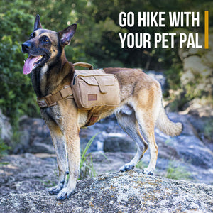 Cotton Canvas Dog Pack Hound Camping Hiking Saddle Bag Rucksack for pet