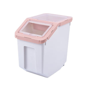 Seal Dog Cat Dry Food Storage Box With Spoon for Home