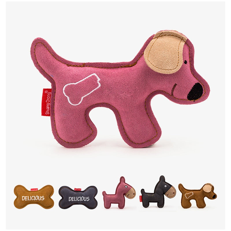 Squeak Chew Toy Genuine Leather Bite Resistant for Pet