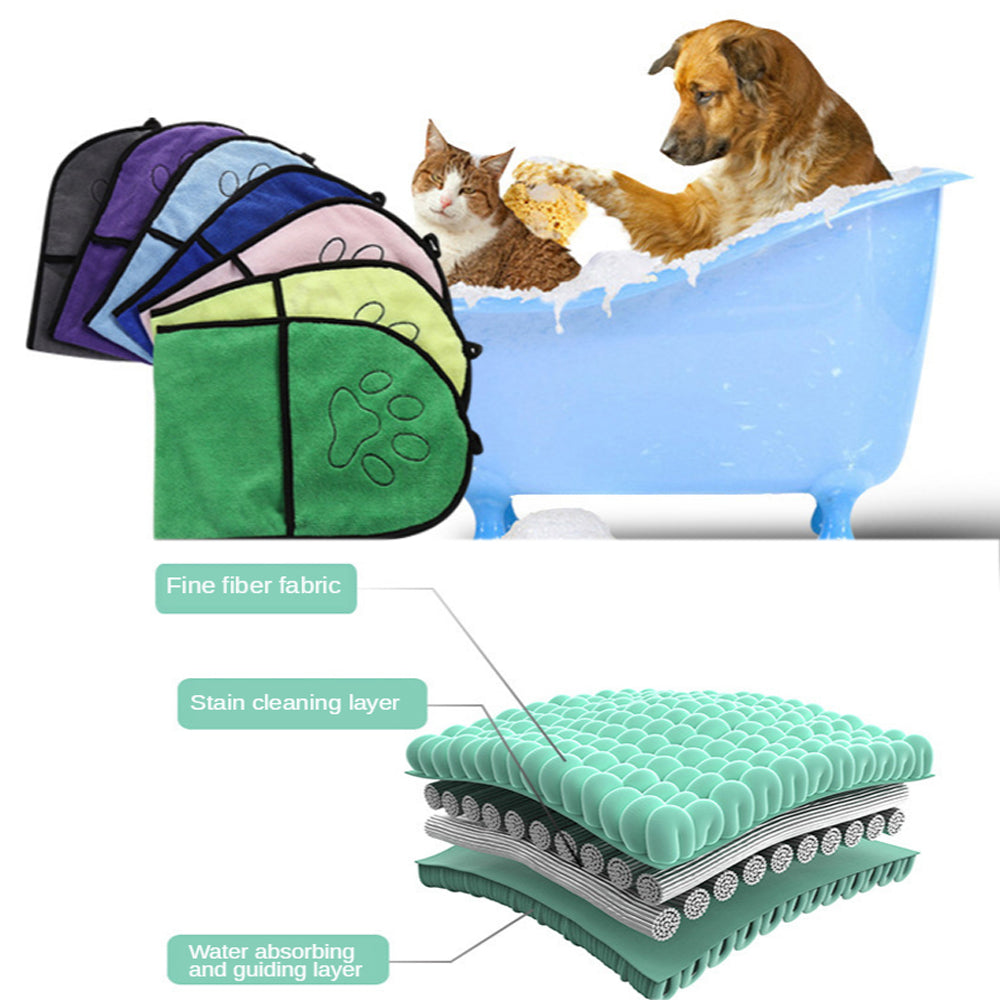Microfiber Strong Water Absorption Bath Towel for pet