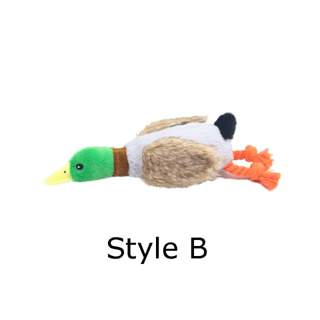 Plush Duck Squeak Toy Pet Play Intereactive Chew for Dog and Cats