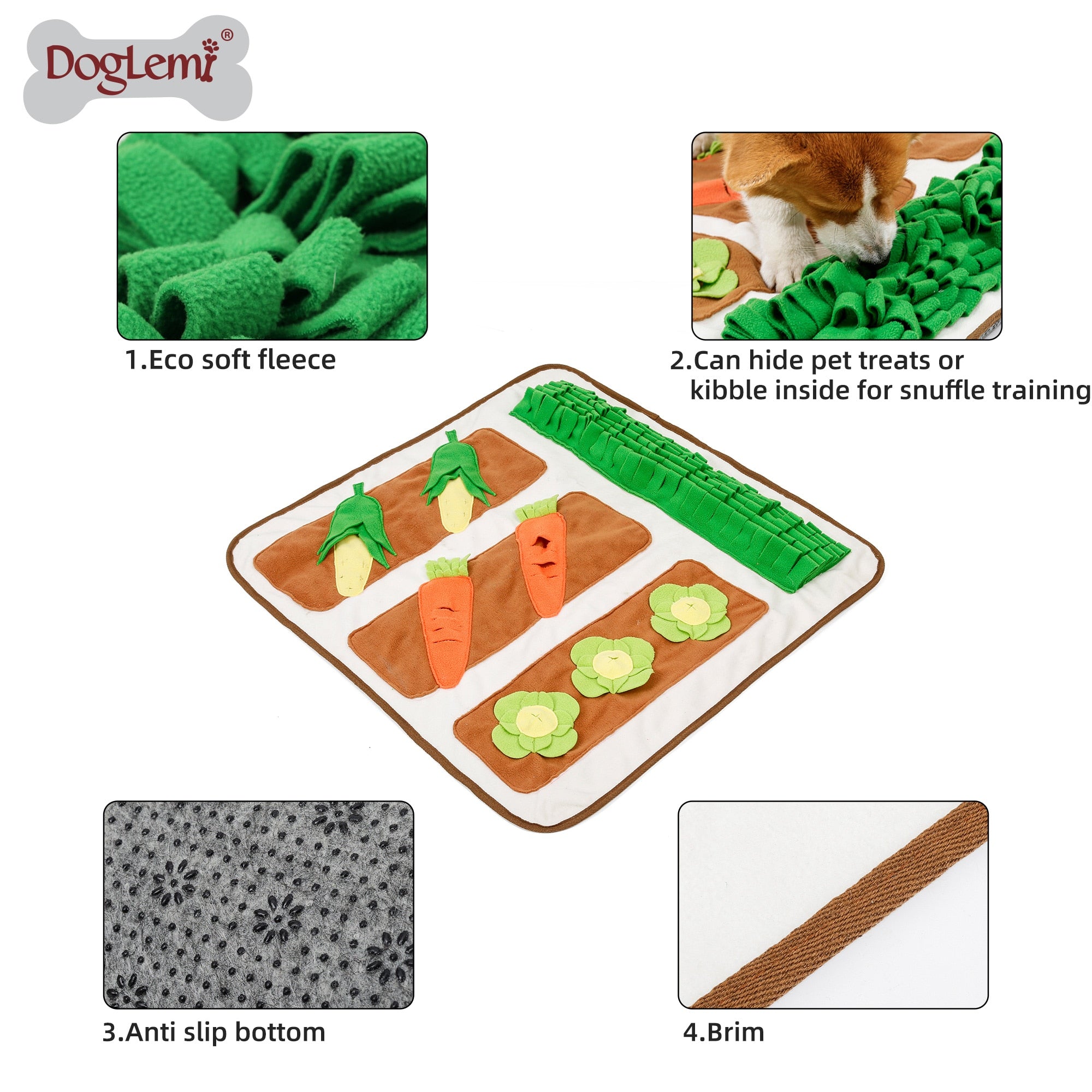 Nosework Farm Design Dog Snuffle Mat Puzzle Toy for pet