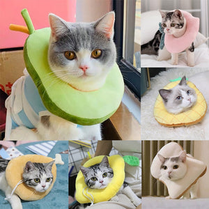 Soft Toast Avocado Shaped Elizabethan Collar Adjustable Wound recovery neck Ring For Pet