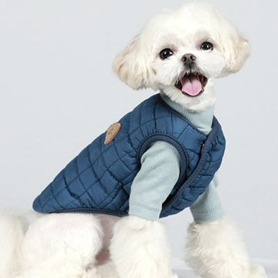 Warm Dog Clothes Cat Vest Collarless Cotton-Padded Jacket