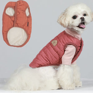 Warm Dog Clothes Cat Vest Collarless Cotton-Padded Jacket