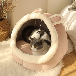 Cat Bed Warm Pet Basket Cozy soft Cushion House Tent  Washable for pet