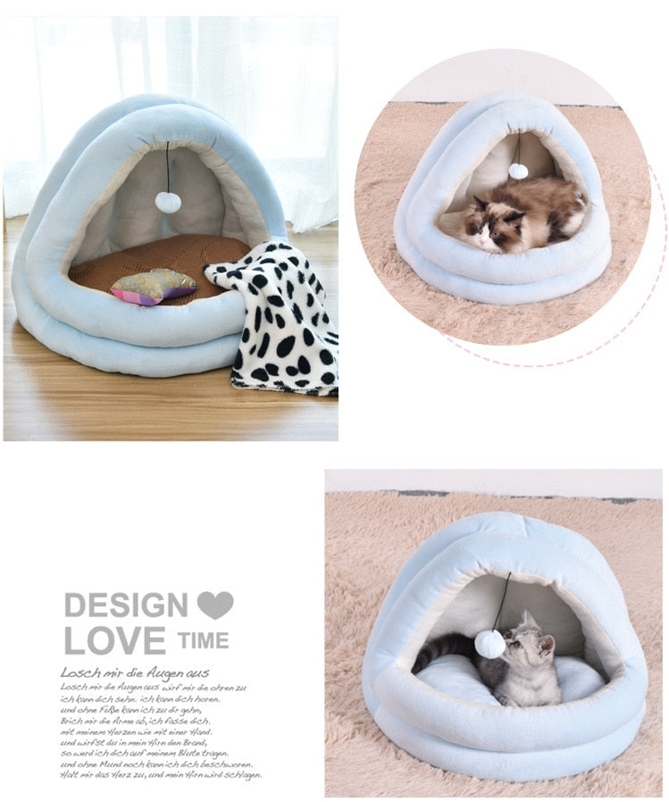 Semi-Enclosed Cat Nest Bed Warm Kennel Sofa Cushion for pet