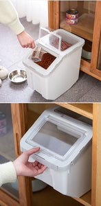Seal Dog Cat Dry Food Storage Box With Spoon for Home