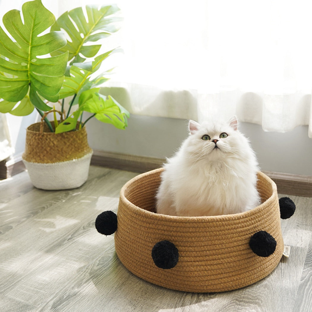 Cat House Bed Pompom for pet