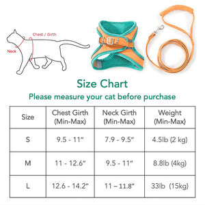 Dog Cat Harness and Leash Set for Outdoor Walking Collar Reflective Vest for pet