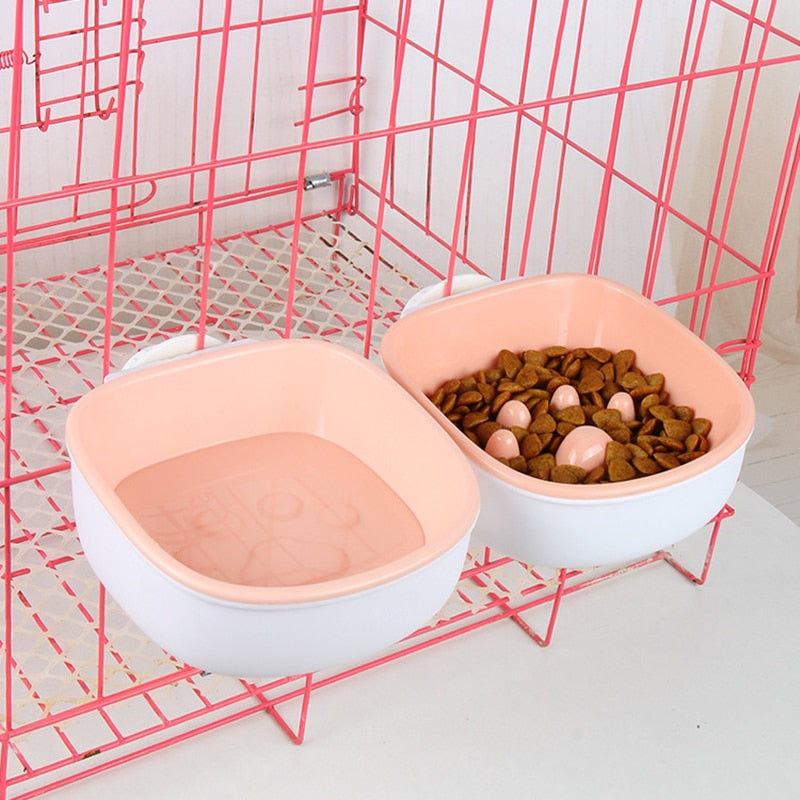 Square Dog Food Hanging Bowl Slower Feeder for pet