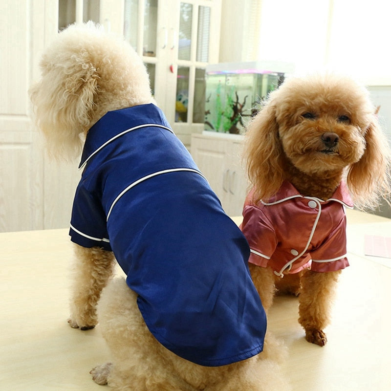 Soft Silk dog Pajamas British Style Comfortable for pet