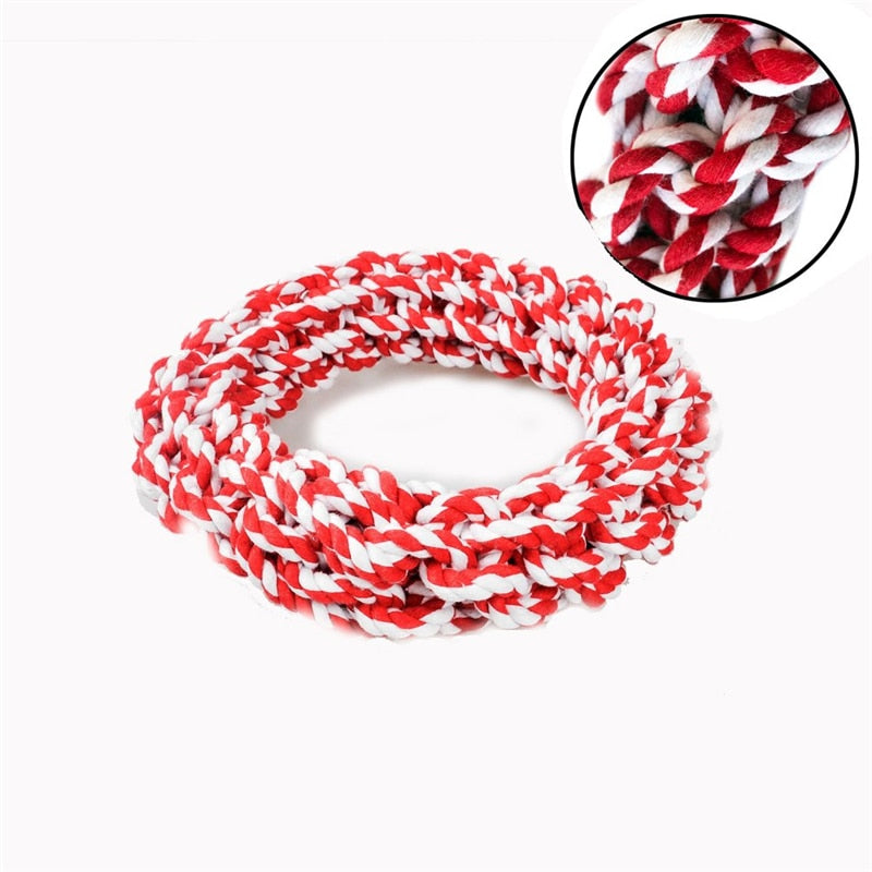 1PC Dog Teeth Bite-Resistant Rope Ring Chew Toy for pet