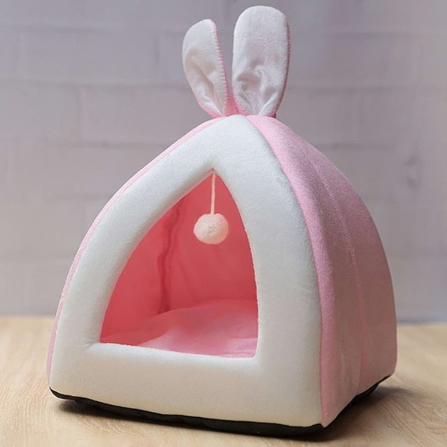 Rabbit Ears shape Cave Cat Bed House Kitten Cute Basket for pet