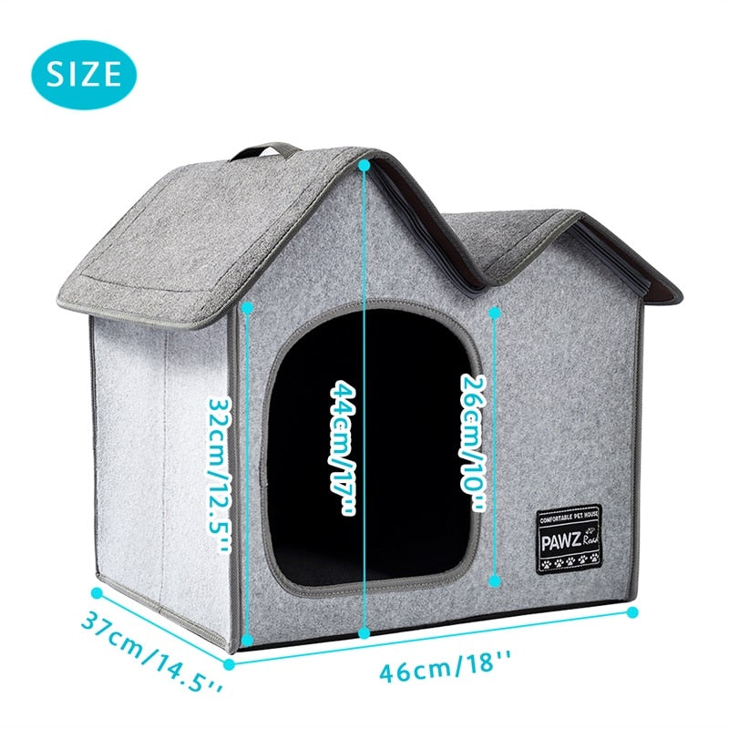 Double Roof Dog House Cat Bed Folding Kennel for pet