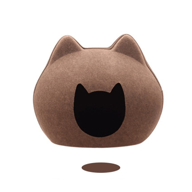 Cat shape Bed House Felt Cave with Cushion for Pet