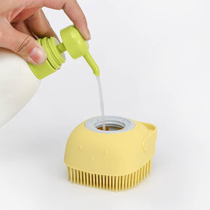Dog Bath Massage Brush Comb Shower Grooming Shampoo Dispenser Gloves for Pet