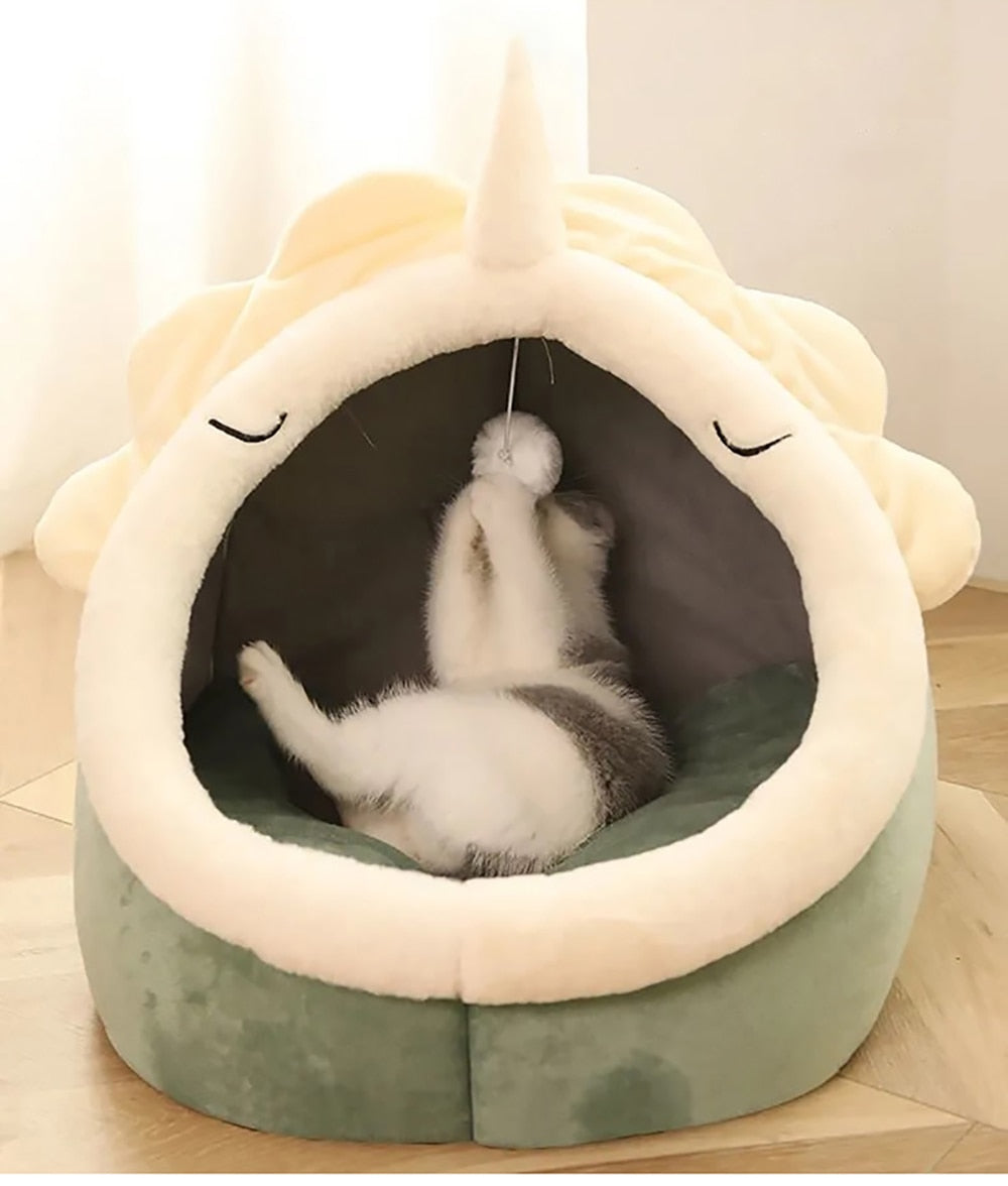 Cat Bed Warm Pet Basket Cozy soft Cushion House Tent  Washable for pet