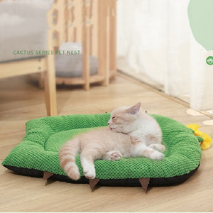 Cactus Triangle Soft Dog Cat Bed Sleeping Plush Cushion for pet