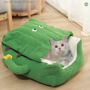 Cactus Triangle Soft Dog Cat Bed Sleeping Plush Cushion for pet