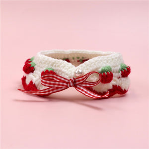 Cute hand-woven cat and dog collar wool knitted for pet