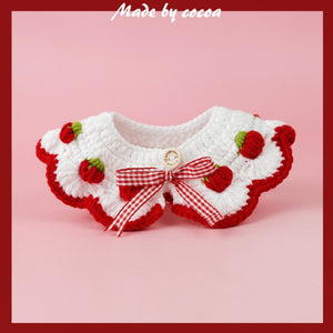 Cute hand-woven cat and dog collar wool knitted for pet