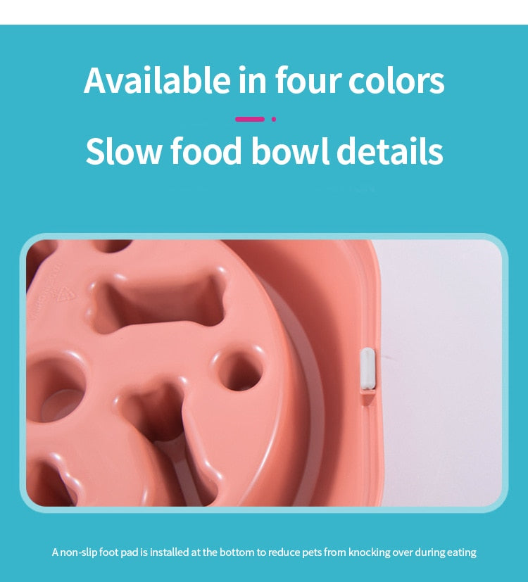 Dog Slow Food Bowl Anti - Choke feeder for pet