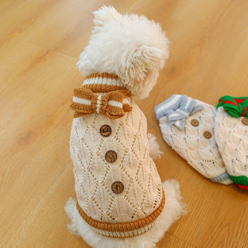 Christmas Clothes Sweater Button Deco Pullover for pet