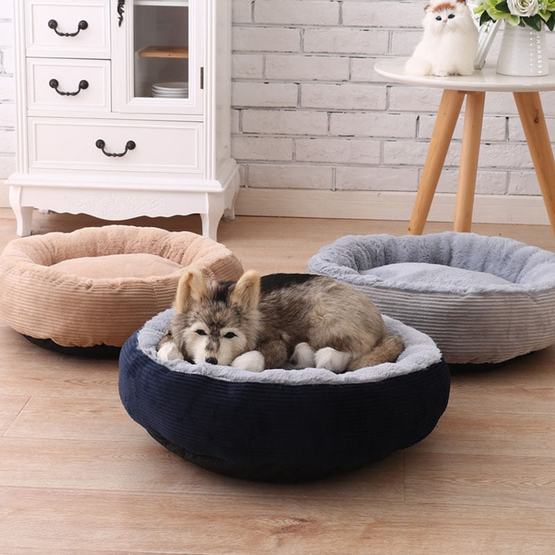 Soft Bed Round Washable Long Plush House for pet
