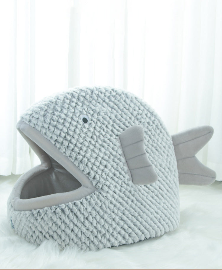 Soft Pet House Fish-shaped bed for Dogs Cats