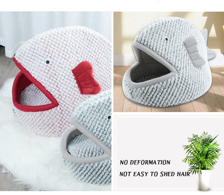 Soft dog cat House Fish-shaped bed for pet