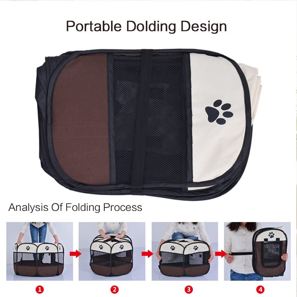 Pop Up Dog Cat Tent Carrier Portable Foldable Kennel House for pet