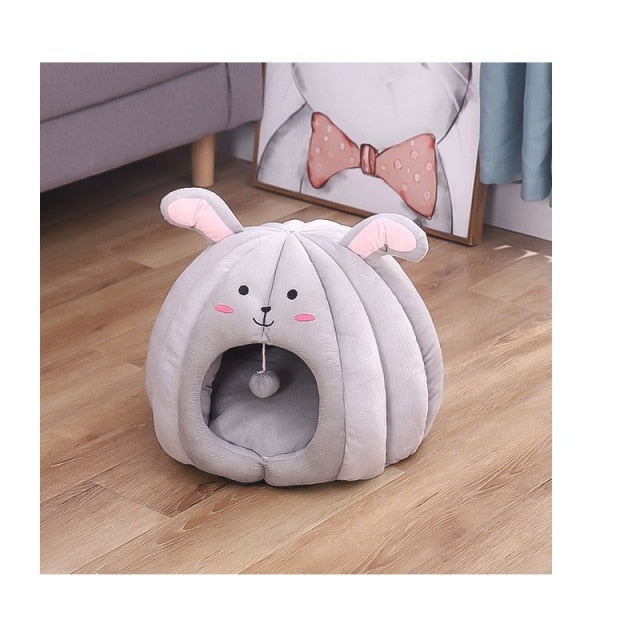 Cat Dog Bed House with Fluffy Mat for pet
