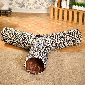 Cat Tunnel Leopard Print 3 Ways Play Toy for pet