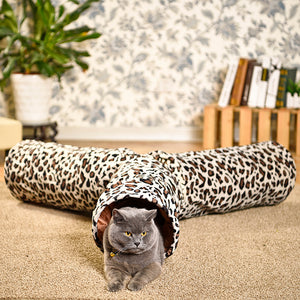 Cat Tunnel Leopard Print 3 Ways Play Toy for pet
