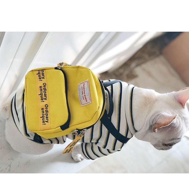Striped Casual Dog Backpack Sweater Cute Style clothes for pet