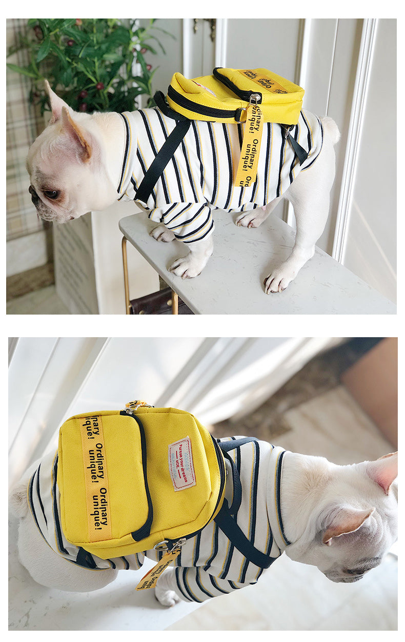 Striped Casual Dog Backpack Sweater Cute Style clothes for pet