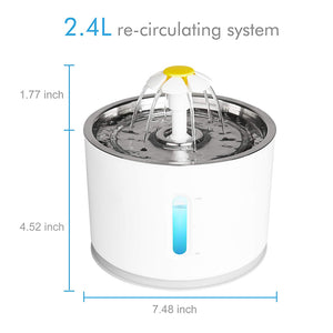 Water Fountain Drink Bowl Active Carbon Filter Automatic Dispenser USB Powered