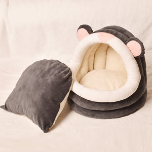 Deep Sleep Cat Cushion Semi-Enclosed Bed House for small pet